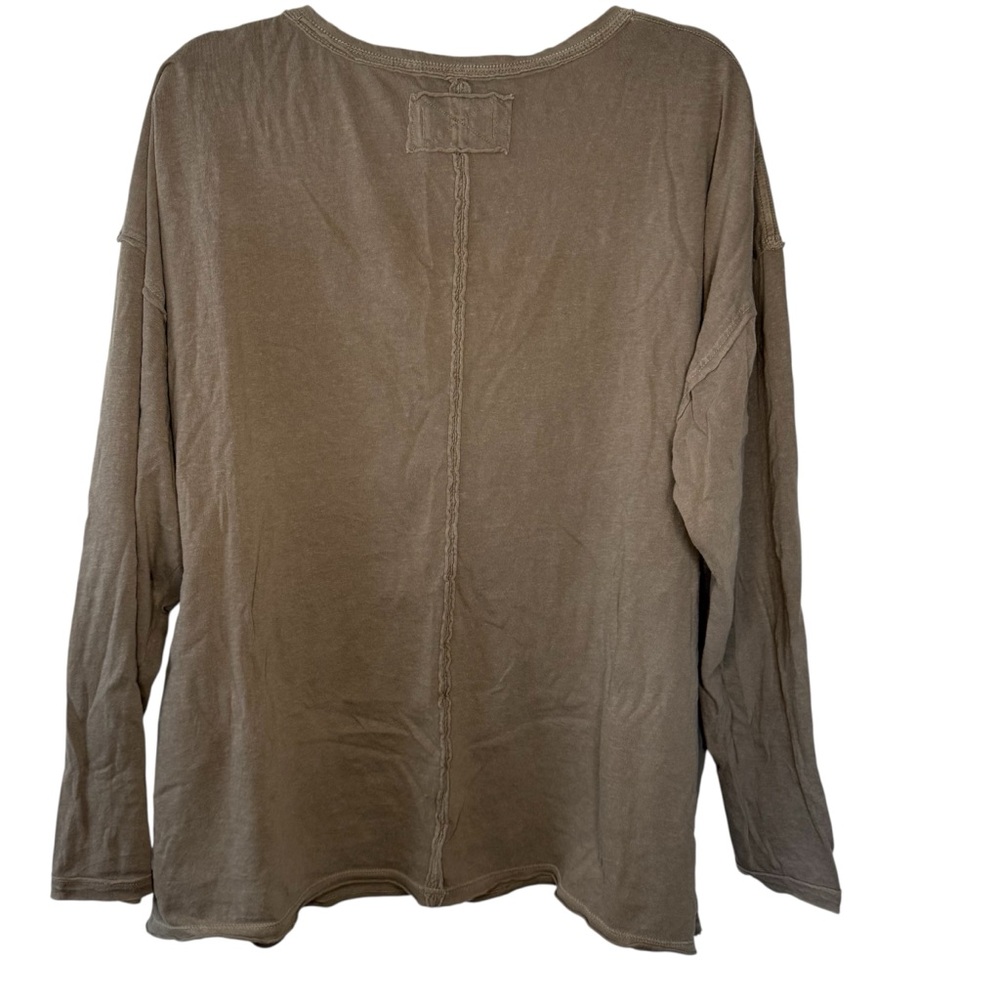 We The Free Nina V-Neck Long-Sleeve Tee NWT Size XL Fallen Rock Color Tan Brown - Picture 5 of 11